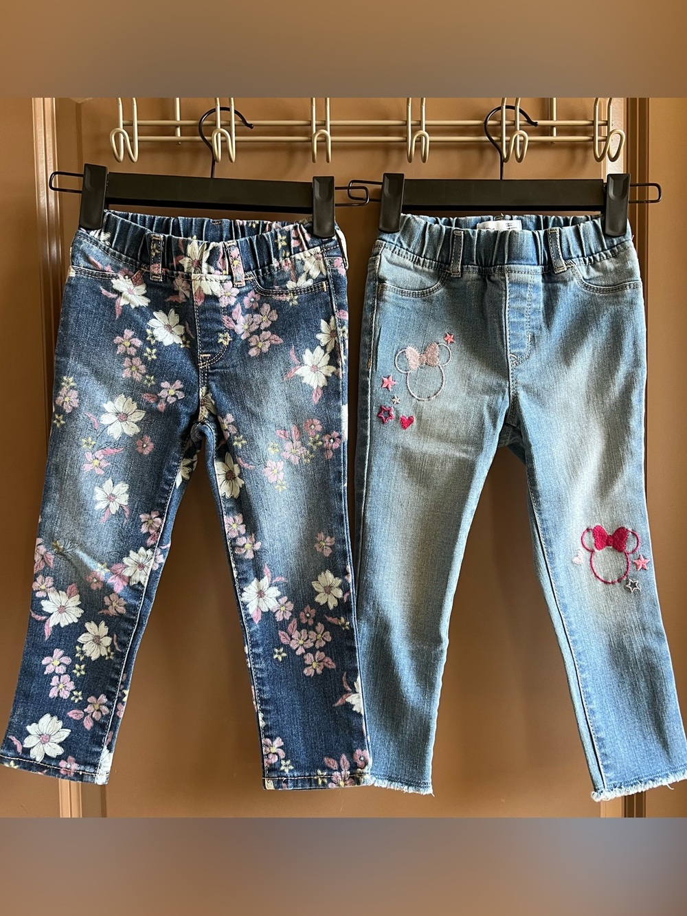GAP & Disney Girls 4T Jeggings Bundle Floral Minnie Mouse